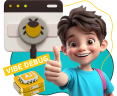 Тестирование & Vibe Debug. Охотники за багами - КИБЕРшкола программирования для детей, компьютерные курсы для школьников, начинающих и подростков - KIBERone г. Павловская слобода