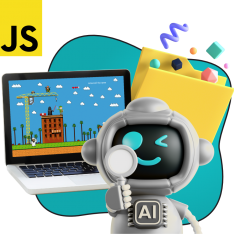 Язык программирования JavaScript + AI. Проектное обучение + геймификация + AI-помощники - КИБЕРшкола программирования для детей, компьютерные курсы для школьников, начинающих и подростков - KIBERone г. Павловская слобода